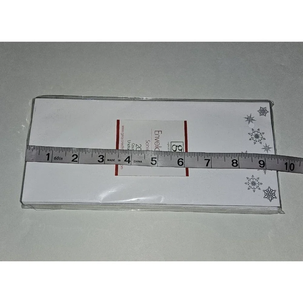 NEW 5 Packs Snowflake Envelopes Christmas Letters White Silver G Squared